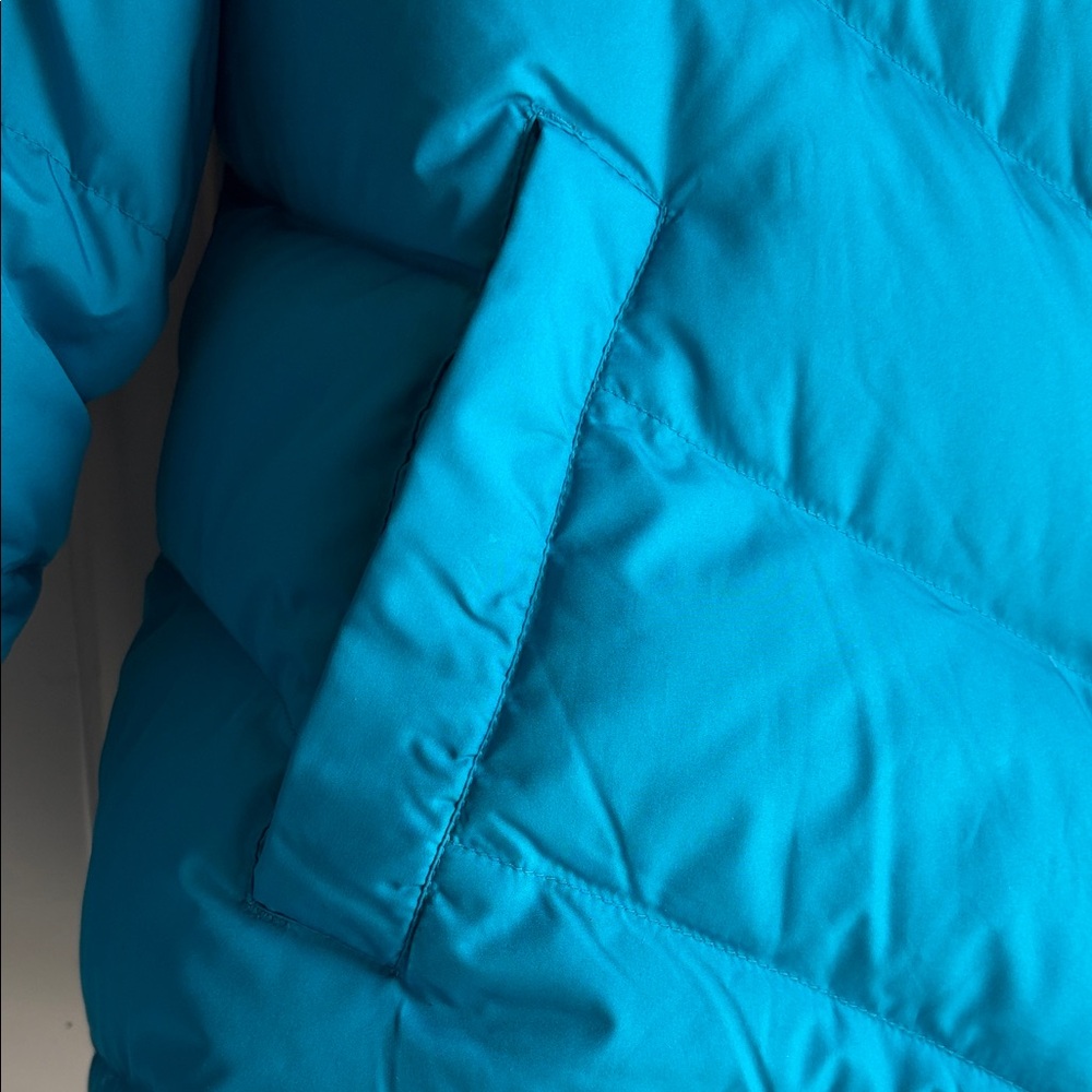 Lands End Light Weight Turquoise Puffer Jacket - Size LP 14-16 - Picture 2 of 8